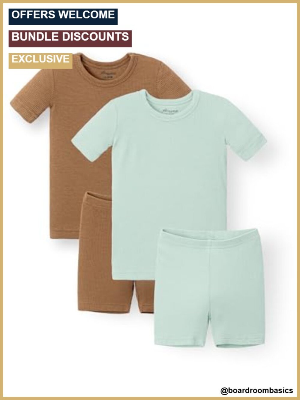 Toddler Ribbed Knit Short Pajama Set Snug Fit Sleepwear 2 Piece PJs